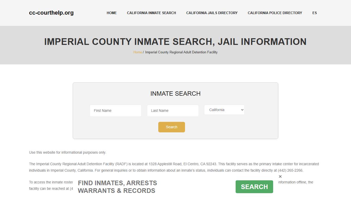 Imperial County Inmate Lookup, Jail Roster